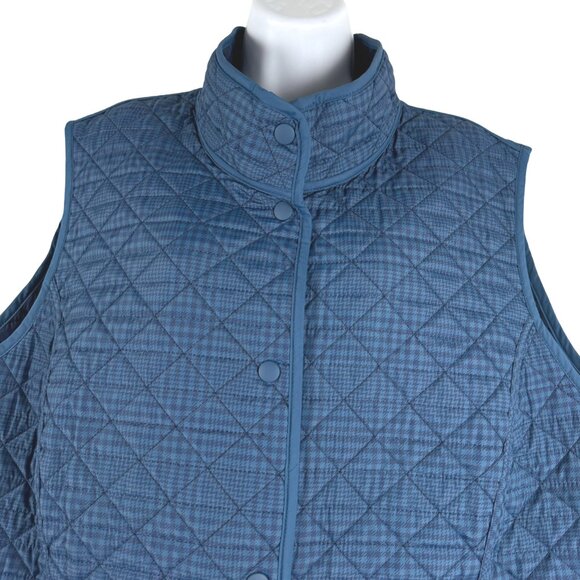 Lands' End Reversible Quilted Vest Womens 3X Blue Polyester Outdoor CJ-2175 - Picture 5 of 12